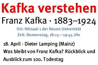 Kafka-Vortrag von Dieter Lamping
